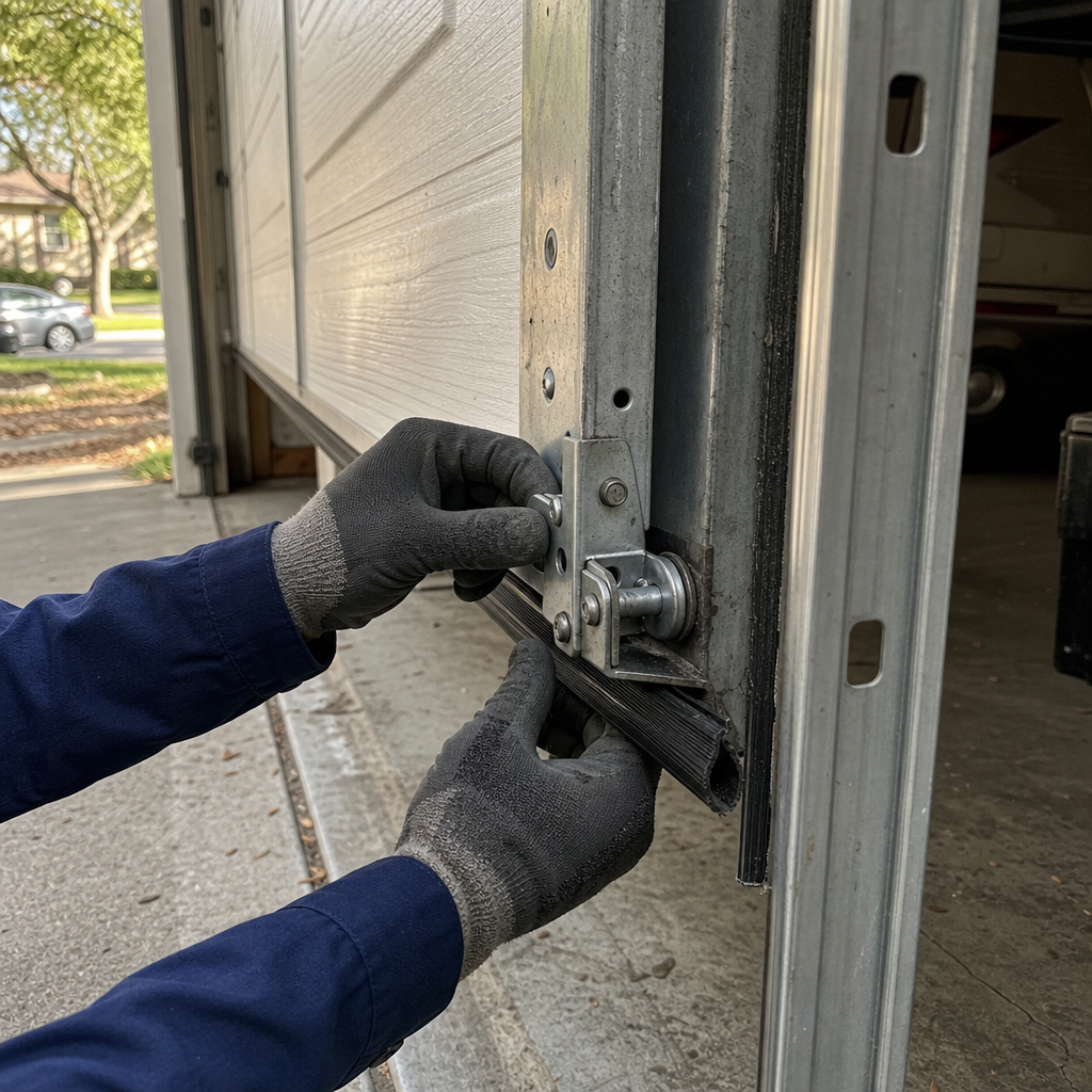 Emergency garage door bottom seal repair by professional in Westview, FL